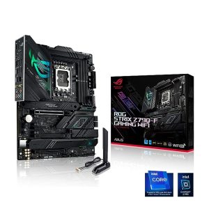 ASUS ROG Strix Z790-F Gaming WiFi LGA 1700 ATX Motherboard with 16 + 1 Power Stages, DDR5, 4xM.2 Slots, WiFi 6E, USB 3.2 Gen 2x2 Type-C, AI Overclocking, AI Cooling II, and Aura Sync RGB Lighting