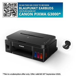 Canon PIXMA G3000 All in One WiFi Inktank Colour Printer with 2 Additional Black Ink Bottles