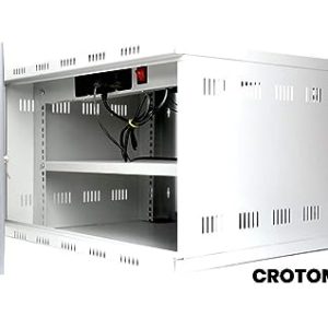 Crotomak 6U DVR, CCTV, NVR, Server, Network Rack with 4 Power Socket and AC Axial Cooling Fan -Transparent Glass Door, Metal Cabinet Box Wall mount (Size 6: 45 X 55 X 35 cm)