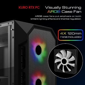 Kuro Starter Gaming PC - AMD Ryzen 5 Pro 4600G APU (6 Cores/12 Threads), 16GB DDR4 RAM, 120GB SSD, 1TB HDD, Radeon Graphics, WiFi, Win11 Pro