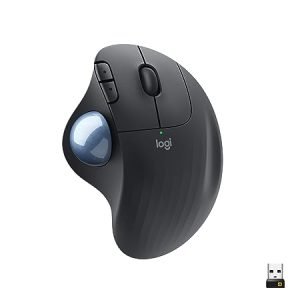 Logitech Ergo M575 Wireless Trackball Mouse - Easy Thumb Control, Precision and Smooth Tracking, Ergonomic Comfort Design, for Windows, PC and Mac with Bluetooth and USB Capabilities, Black, Medium